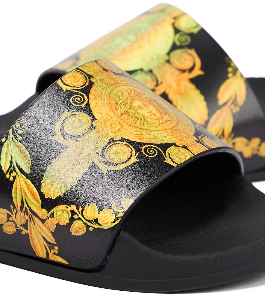 Versace Medusa Rubber Slides In Black