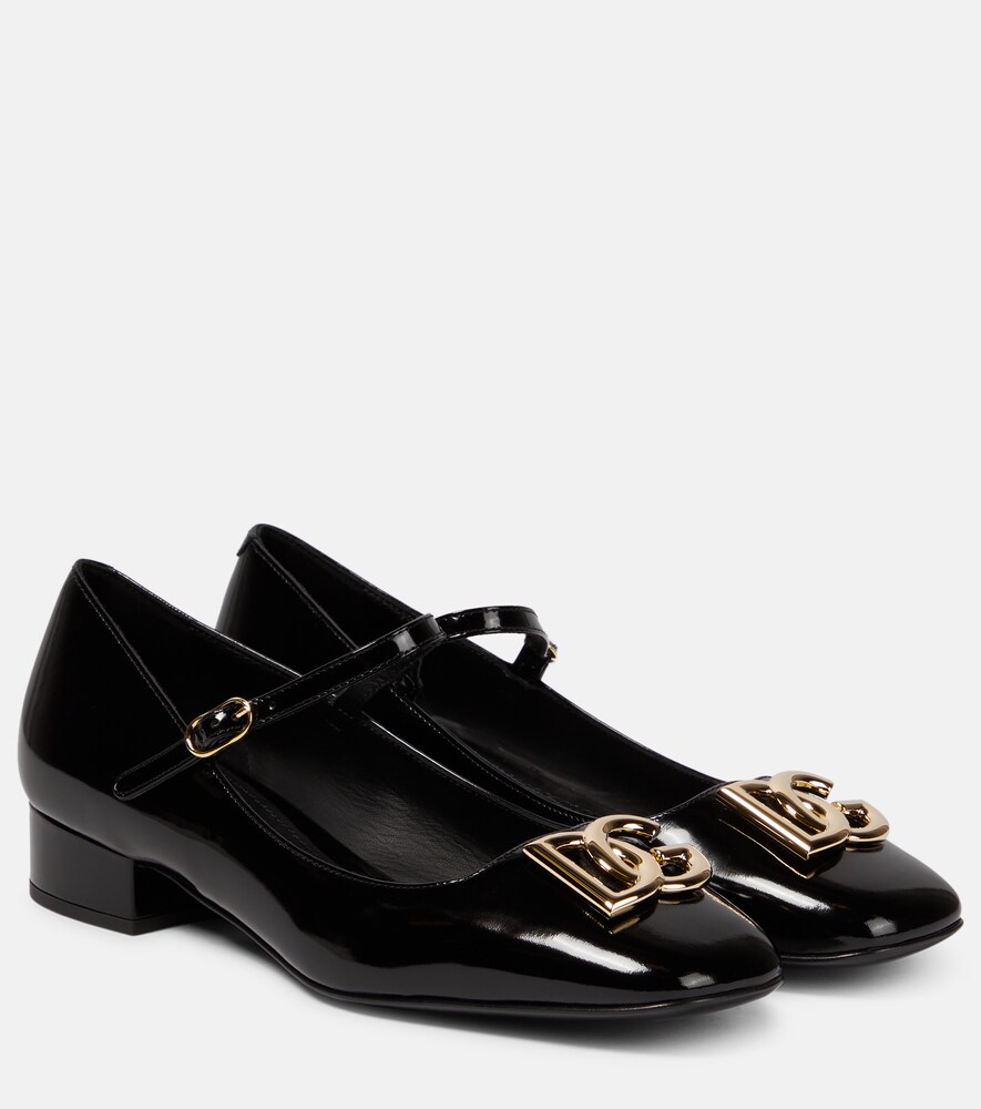Dolce&Gabbana Dg Patent Leather Mary Jane Pumps Black Uk Size 6 Women's