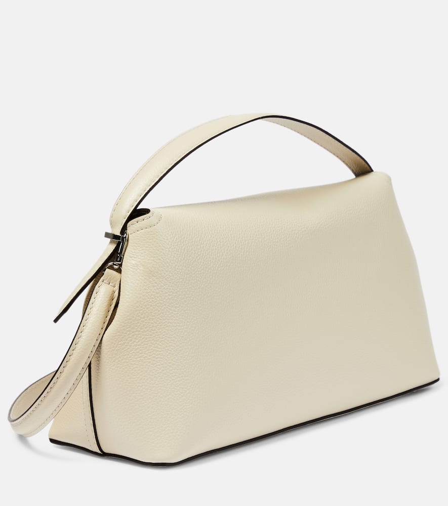 Shop Totême T-lock Medium Leather Tote Bag In White