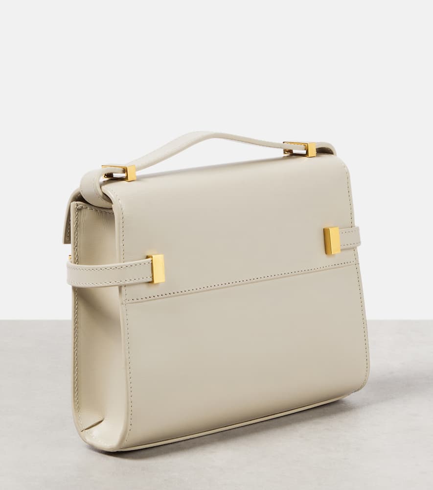 Saint Laurent Manhattan Mini Leather Shoulder Bag In White