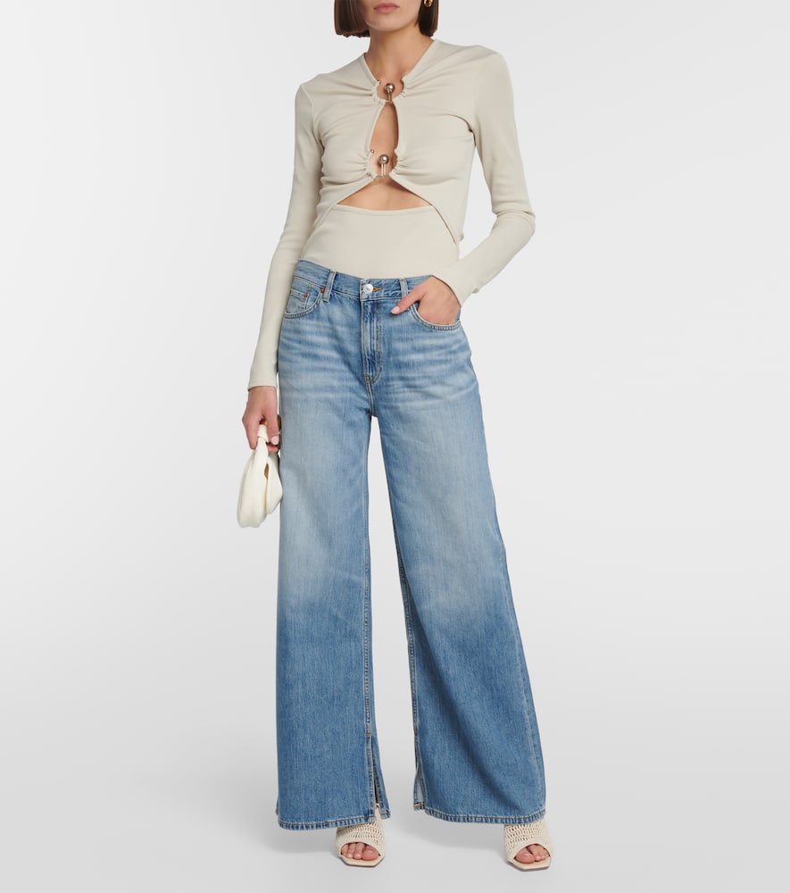 Shop Re/done Low Rider Low-rise Wide-leg Jeans In Blue