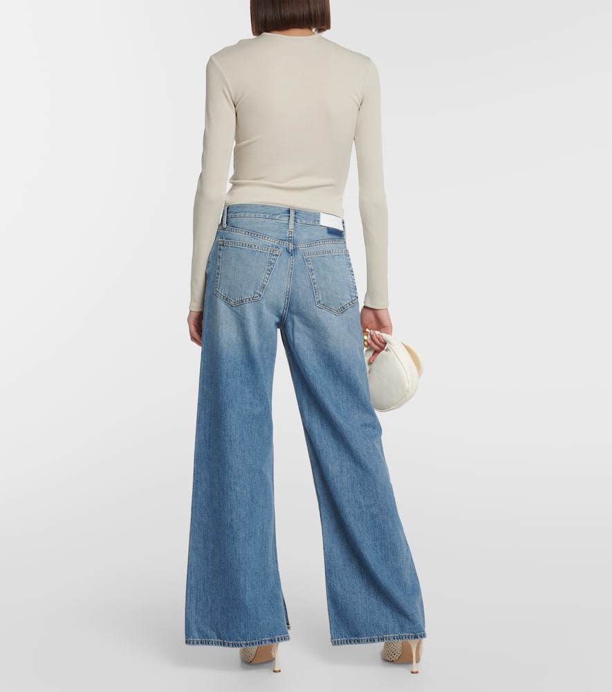 Shop Re/done Low Rider Low-rise Wide-leg Jeans In Blue