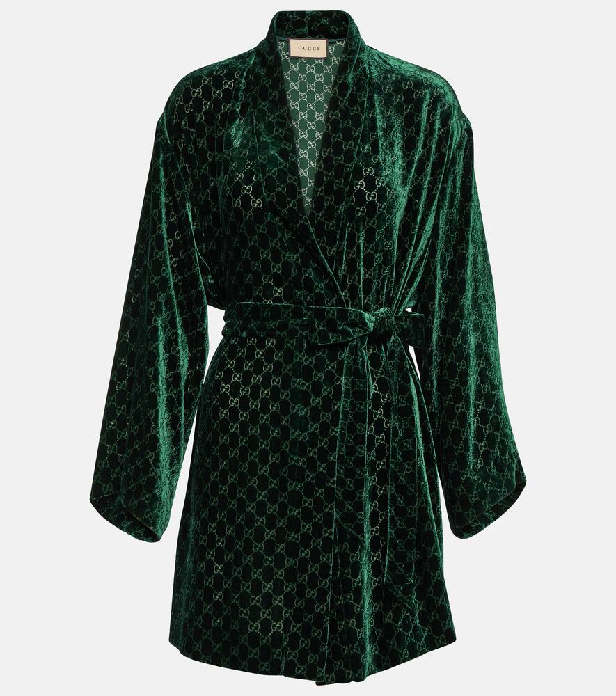 Gucci GG belted velvet devoré shirt