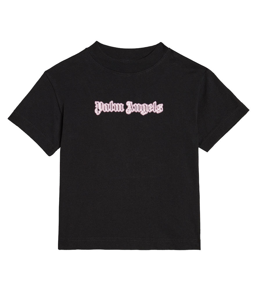 Palm Angels Kids Logo cotton jersey T-shirt　Palm Angels キッズ ロゴ コットンジャージー T シャツ Palm