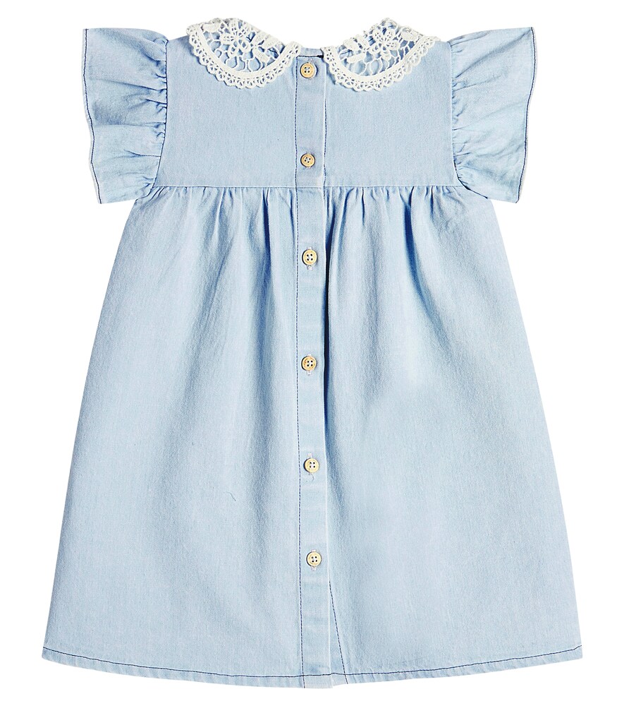  C'era Una Volta C'era Una Volta Baby Kleid Franca Aus Chambray Mit Spitze 
