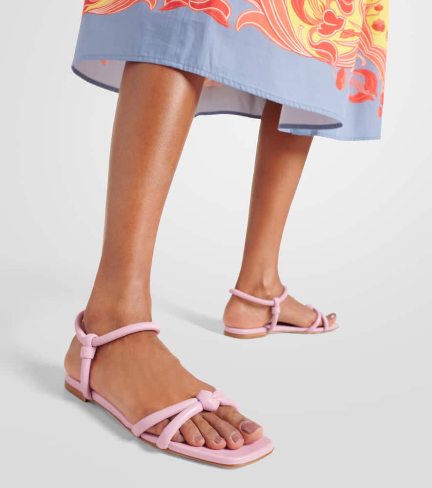 Gianvito Rossi Juno 05 Leather Sandals In Pink