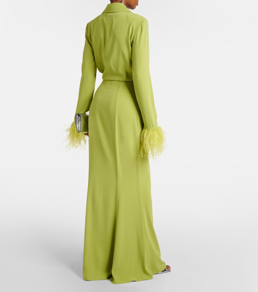  Roland Mouret Roland Mouret Hemdblusenkleid Aus Satin Mit Federn 