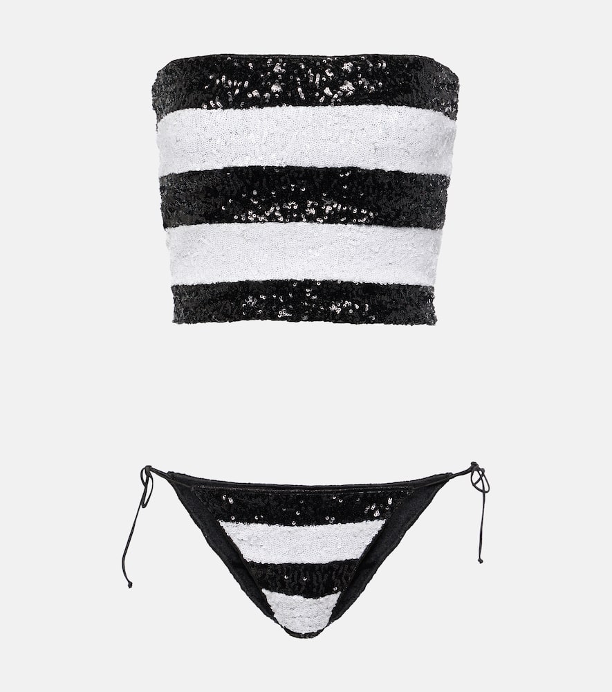 Oséree Striped sequined bikini