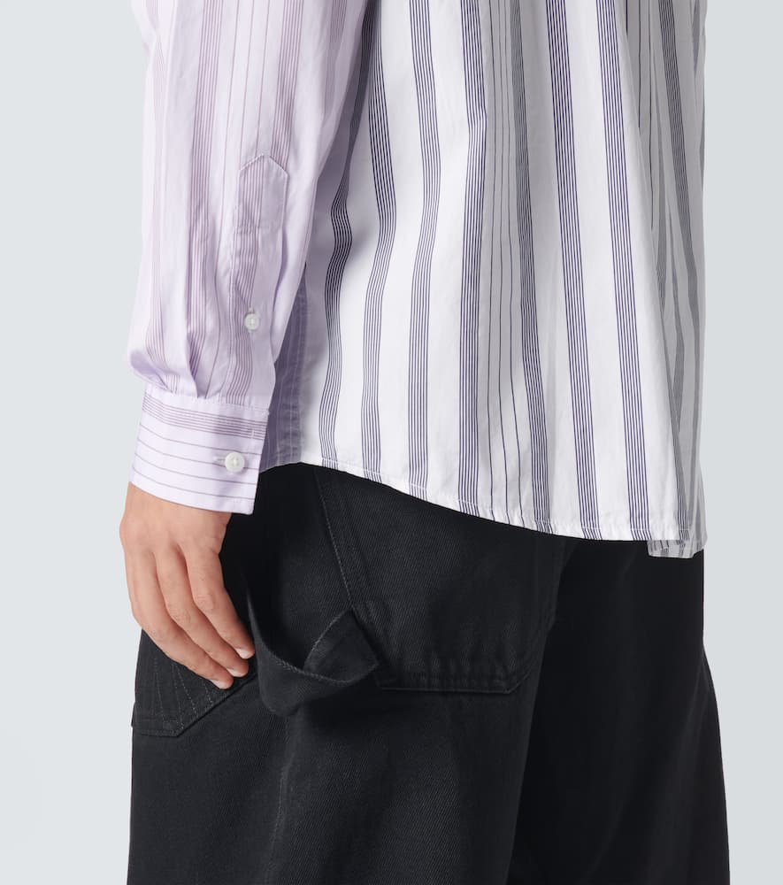 Jw Anderson Striped Pattern Button-down Collar Shirt In Gray