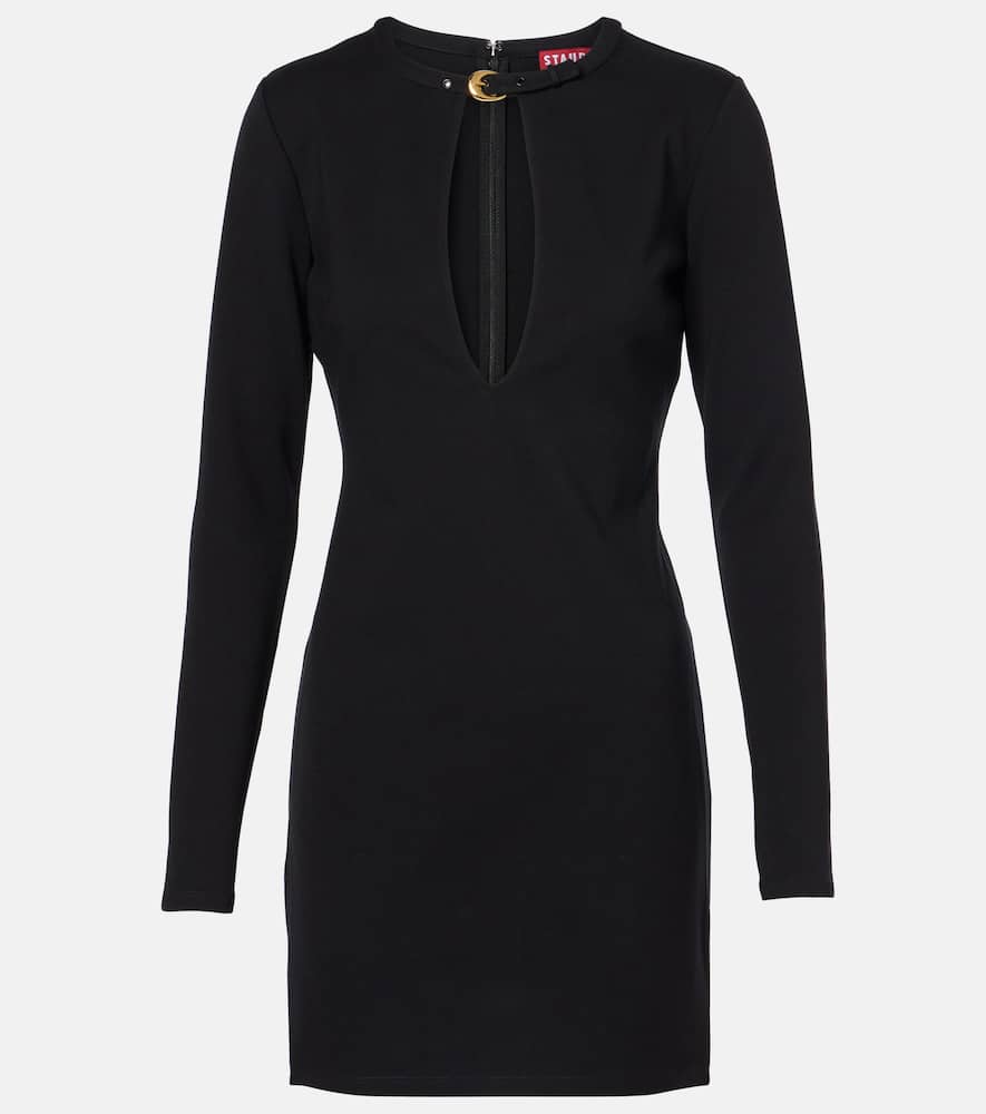 Staud Astor Ponte Minidress In Black
