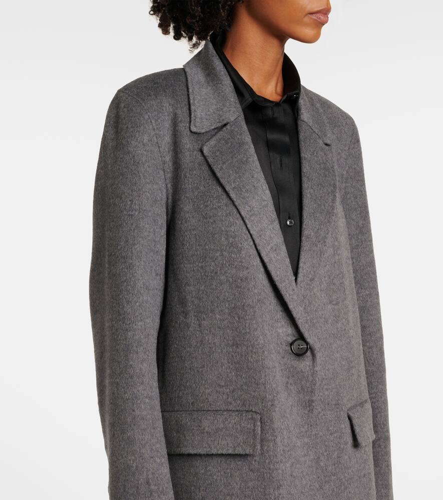 Totême Toteme One-button Double Face Wool Long Coat In Grey