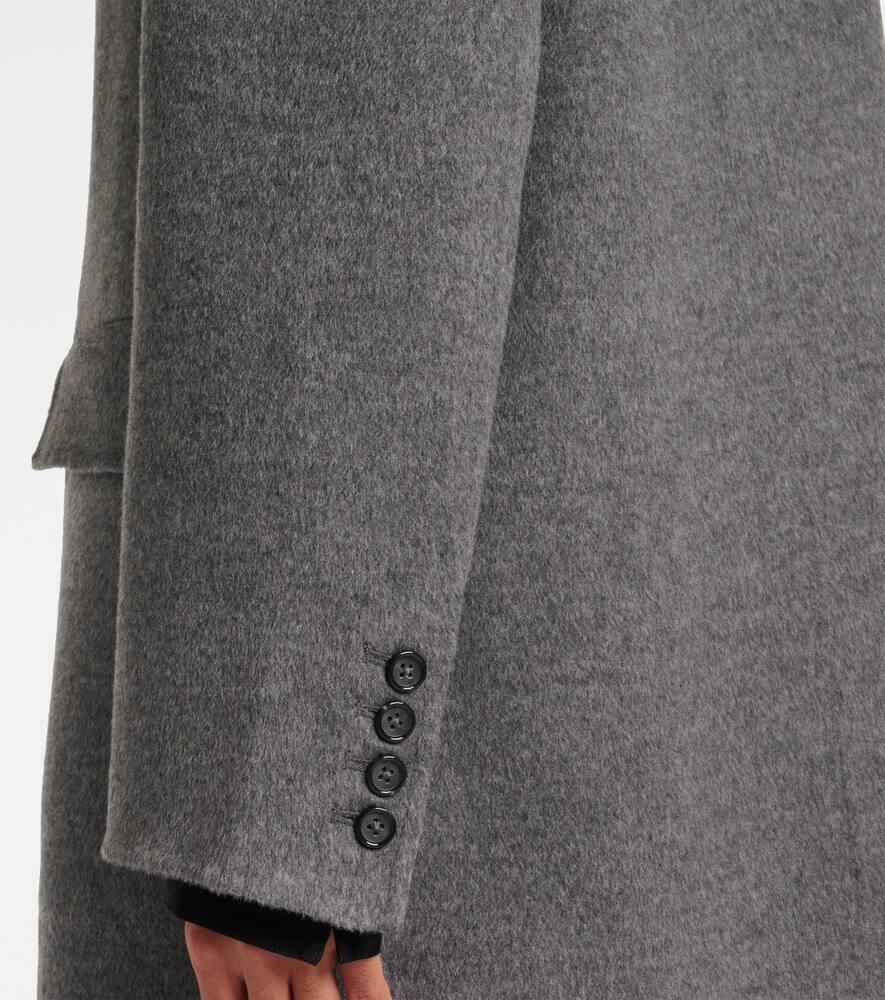 Totême Toteme One-button Double Face Wool Long Coat In Grey