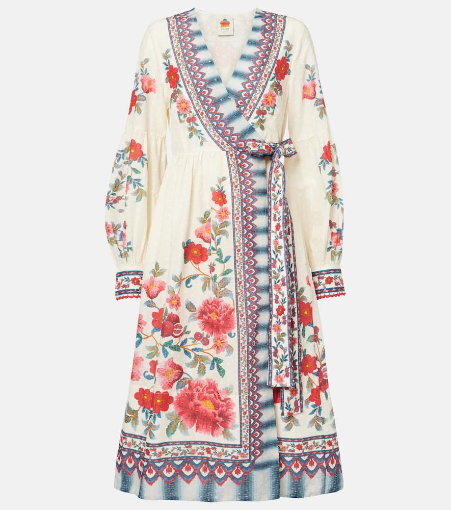 Mosaic Garden cotton wrap dress
