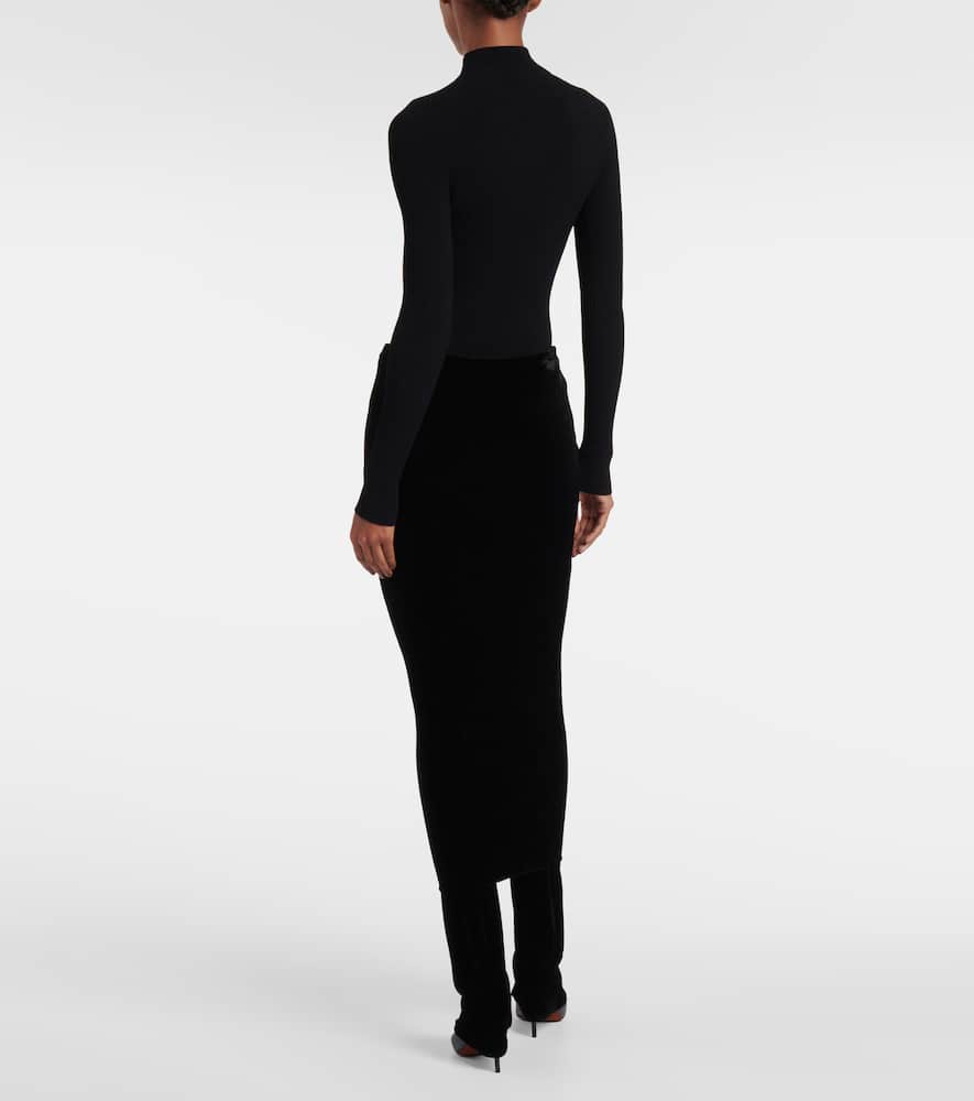 Alaïa Fluid Jersey Skirt Pants In Black