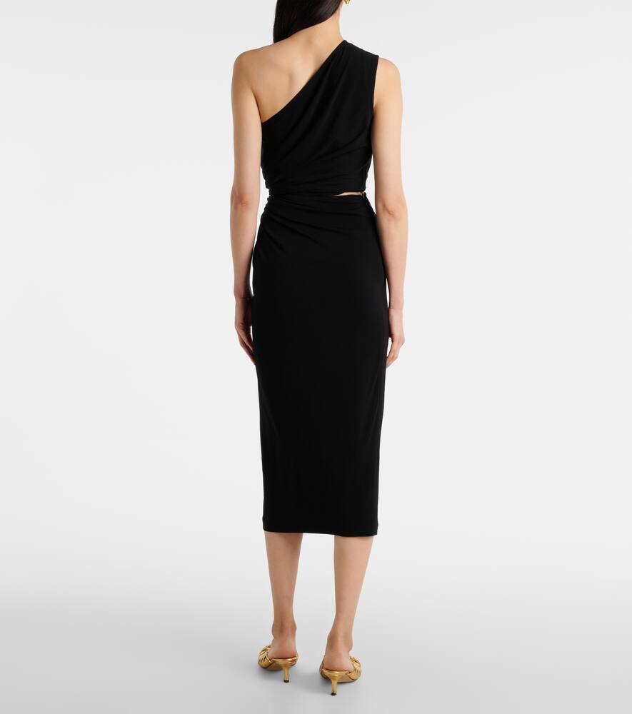 Bottega Veneta Viscose Jersey Midi Dress With Buckle In Black