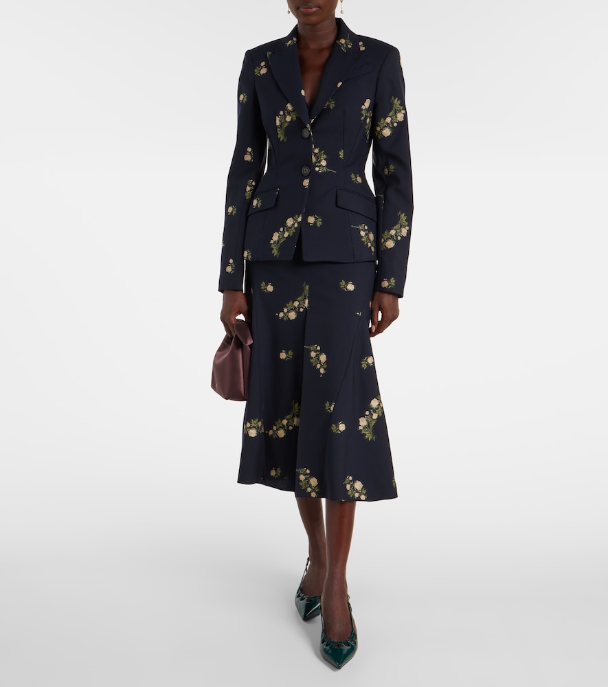 Erdem Floral jacquard midi skirt