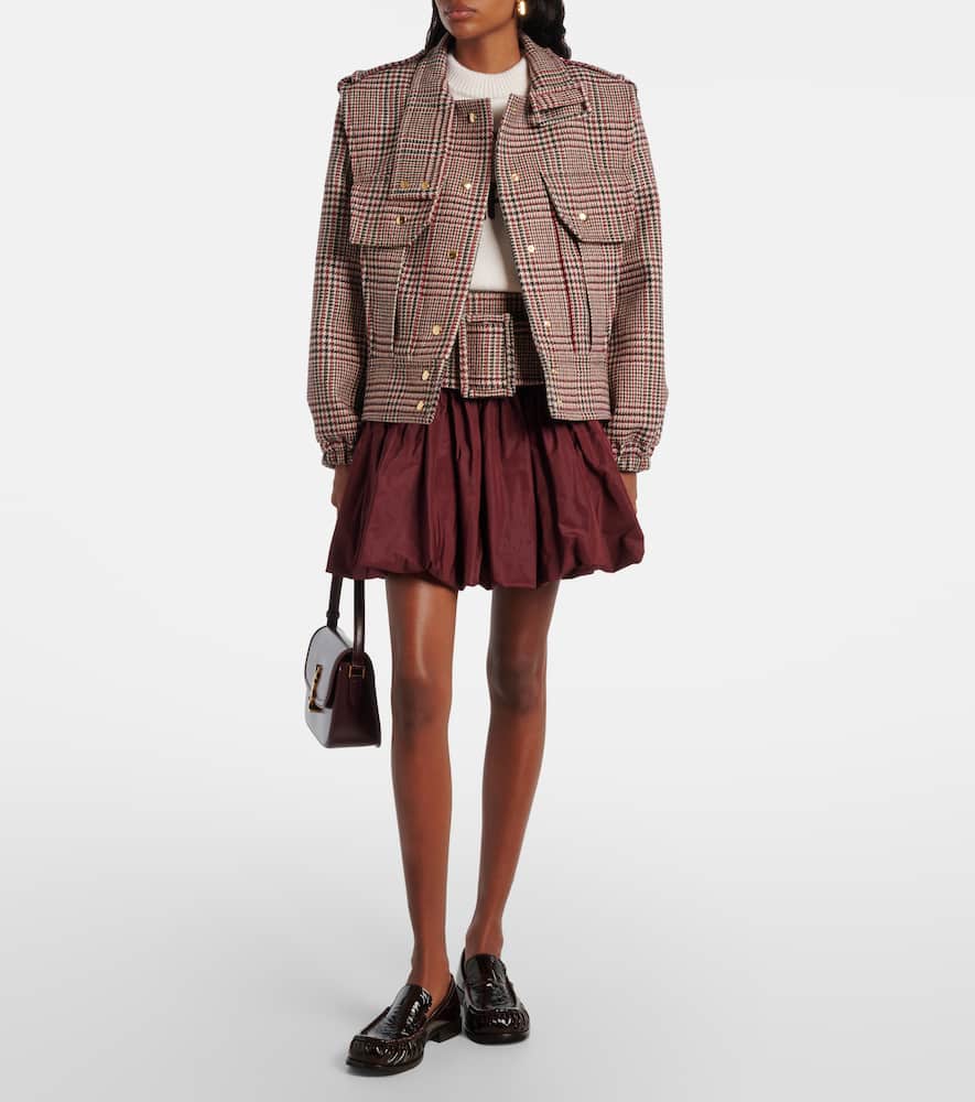Patou Checked Virgin Wool Jacket In Gray