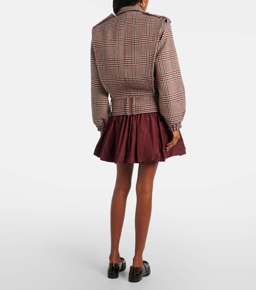 Patou Checked Virgin Wool Jacket In Gray