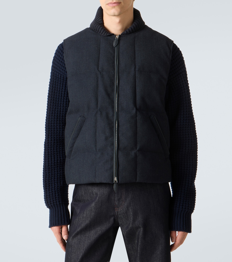  Berluti Berluti Leather-trimmed Quilted Wool-blend Vest 