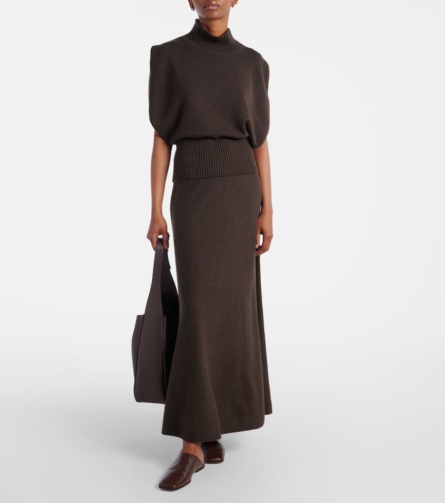 Lisa Yang Zaya Knitted Cashmere Top In Brown
