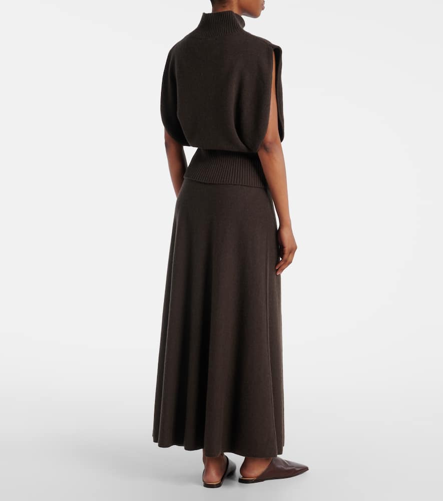 Lisa Yang Zaya Knitted Cashmere Top In Brown