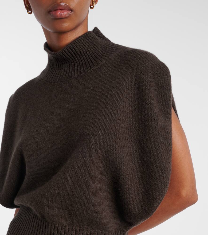 Lisa Yang Zaya Knitted Cashmere Top In Brown