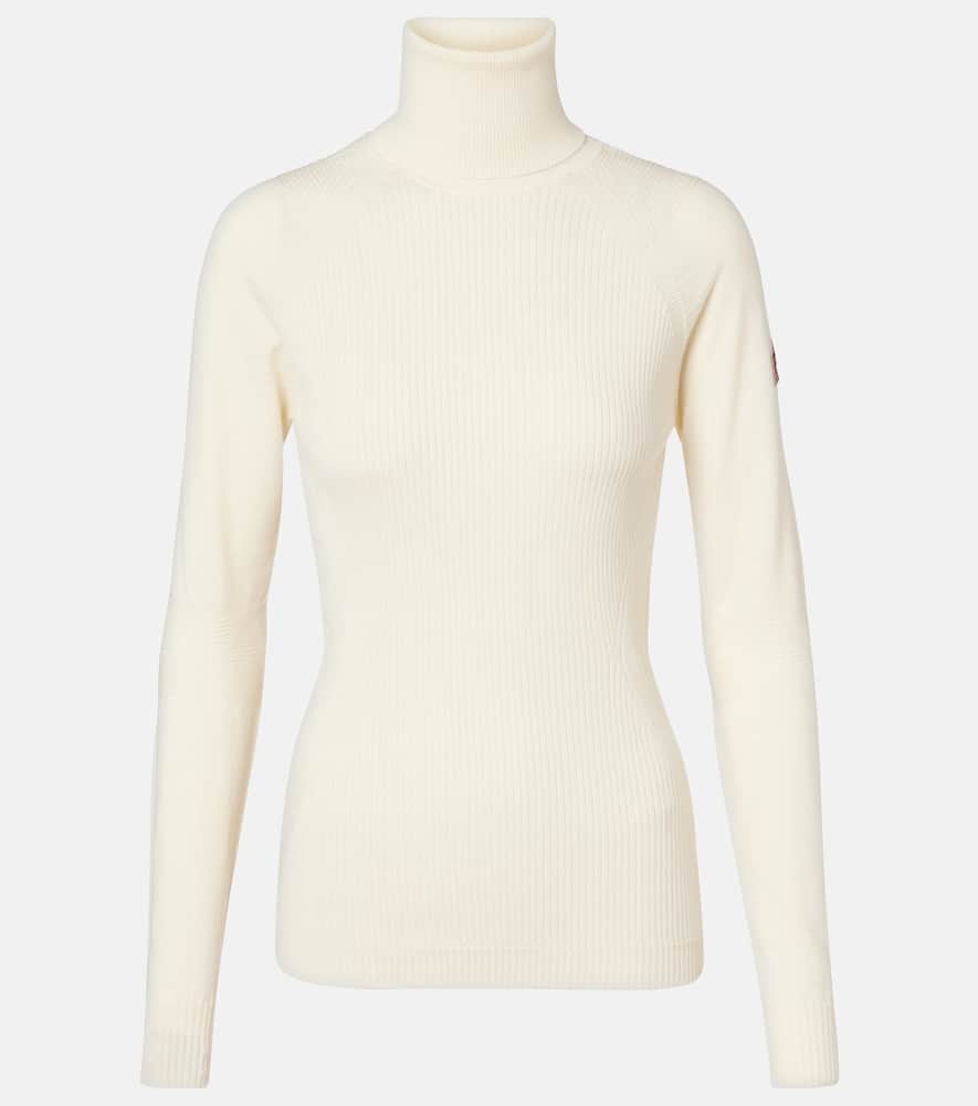 Moncler Turtleneck Wool-blend Sweater In White