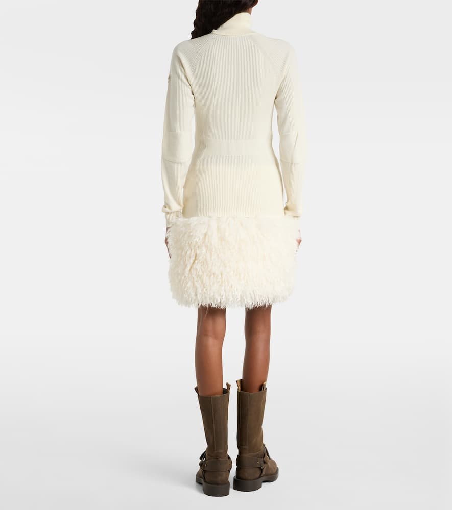 Moncler Turtleneck Wool-blend Sweater In White