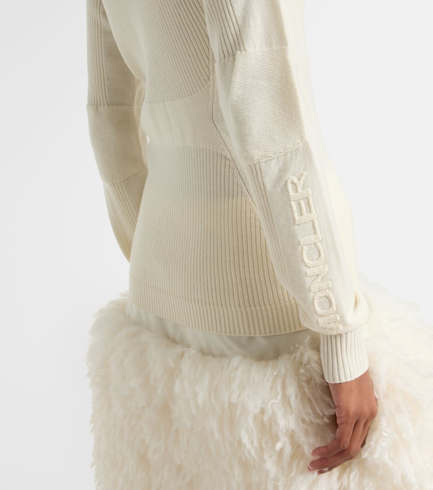 Moncler Turtleneck Wool-blend Sweater In White