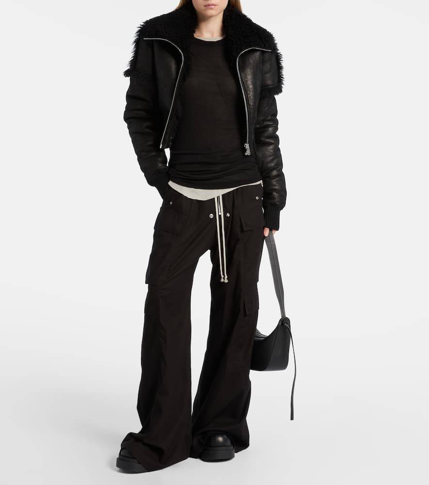 Rick Owens Belas Cotton And Wool Cargo Pants In Black