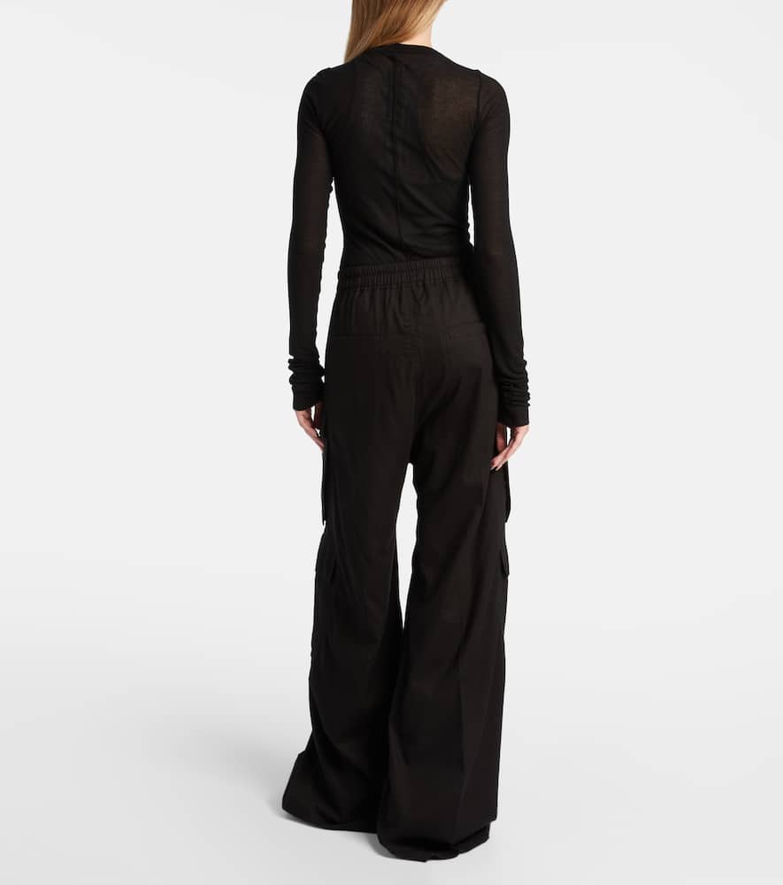 Rick Owens Belas Cotton And Wool Cargo Pants In Black