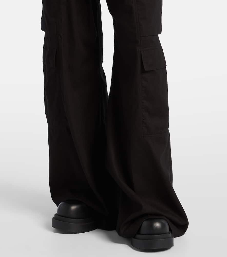 Rick Owens Belas Cotton And Wool Cargo Pants In Black