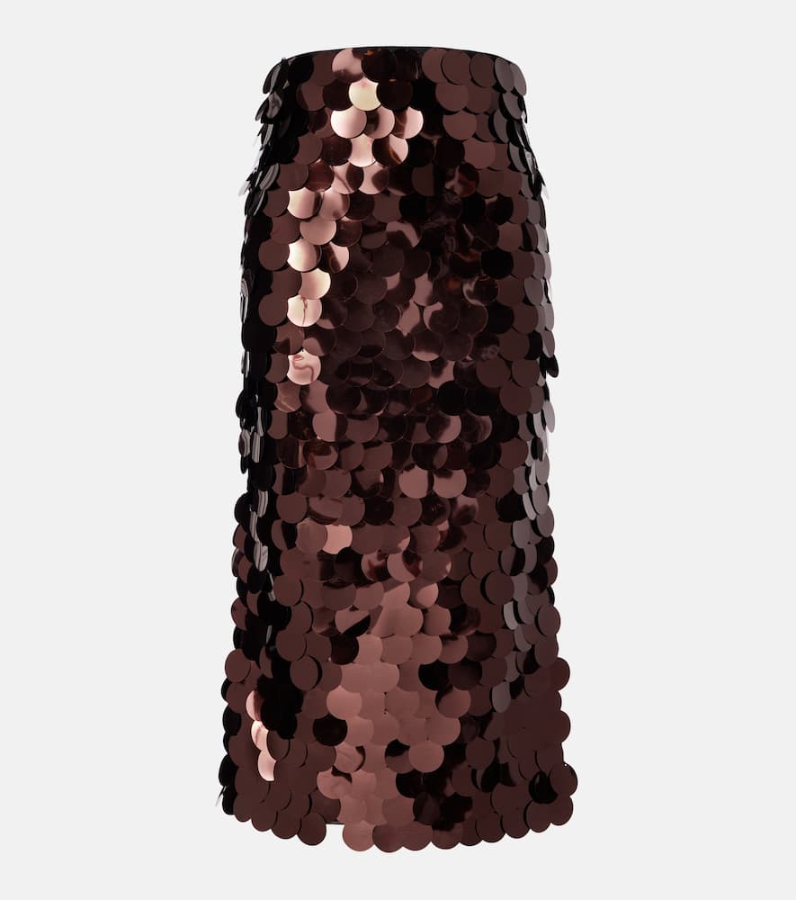 Roksanda Sequined Midi Skirt In Brown