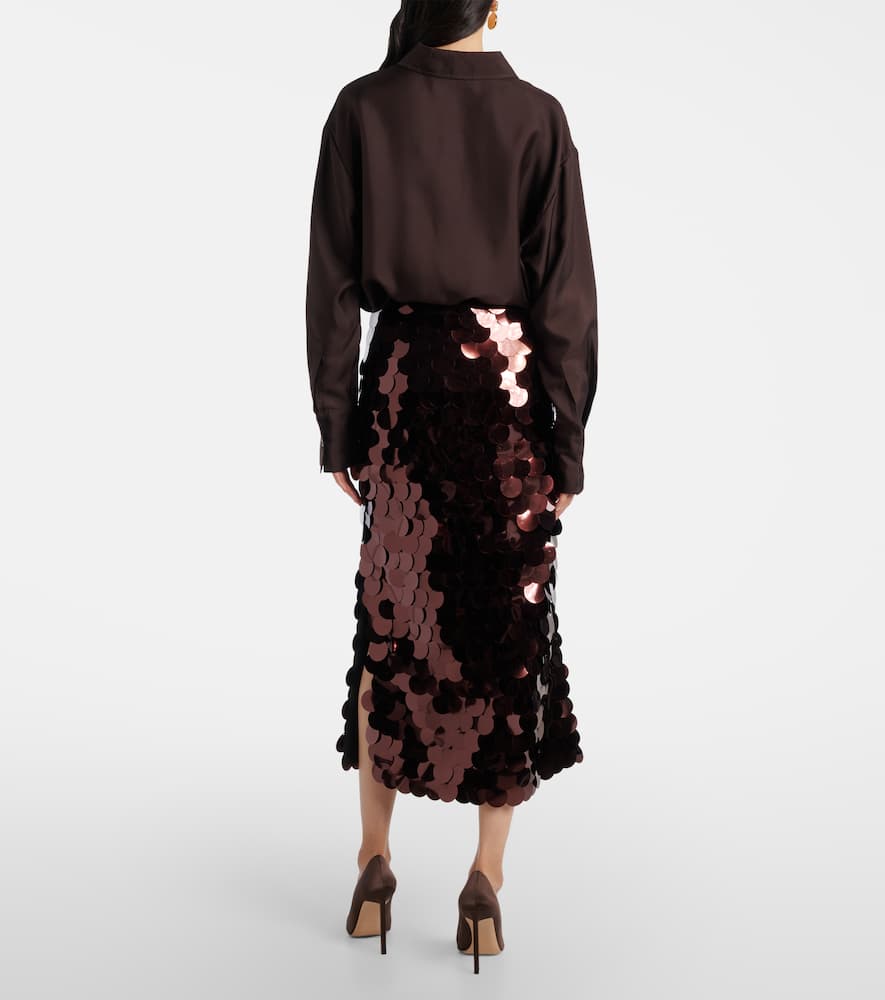Roksanda Sequined Midi Skirt In Brown