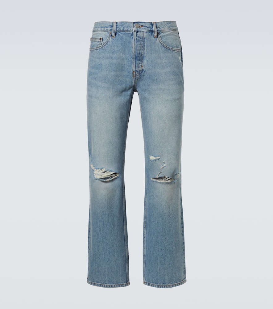Frame Relaxed Jean Distressed Straight Jeans In Blue
