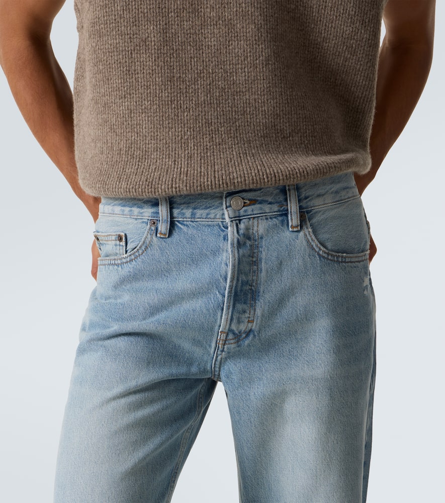 Frame Relaxed Jean Distressed Straight Jeans In Blue