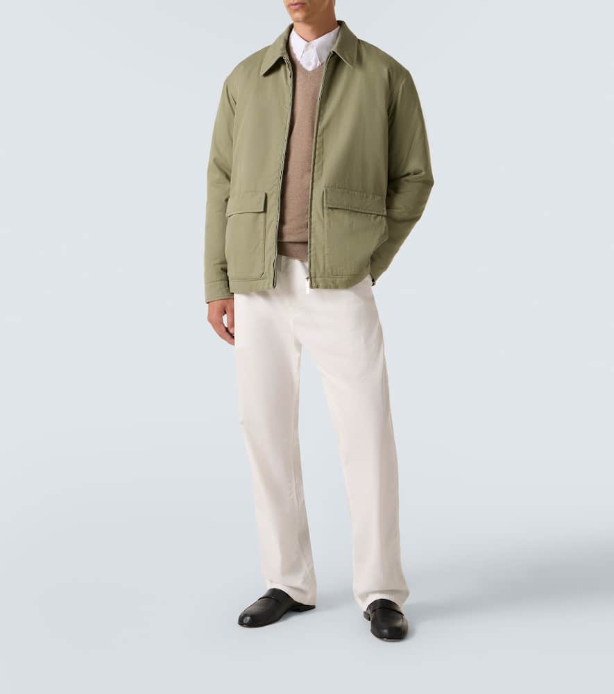 The Row Justo Gabardine Down Field Jacket In Green
