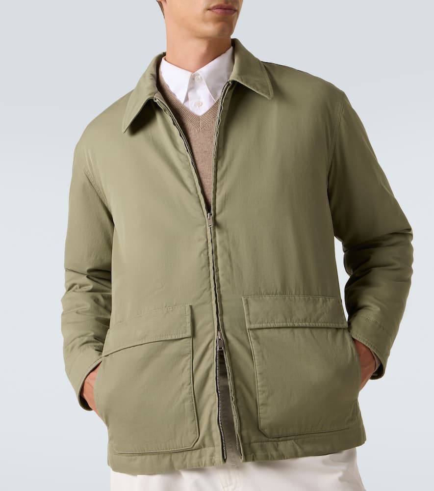 The Row Justo Gabardine Down Field Jacket In Green