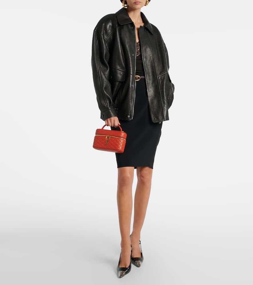 Saint Laurent Borsa Vanity Gaby In Pelle Di Agnello In Orange