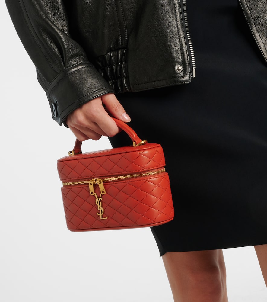 Saint Laurent Borsa Vanity Gaby In Pelle Di Agnello In Orange