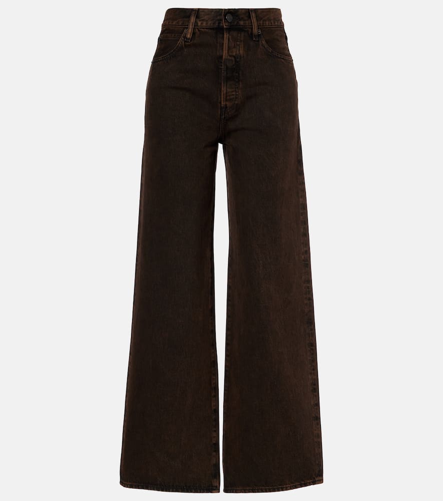 Frame Collegiate High-rise Wide-leg Jeans In Brown