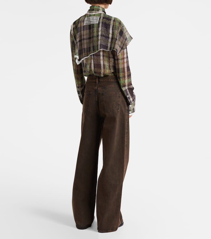 Frame Collegiate High-rise Wide-leg Jeans In Brown
