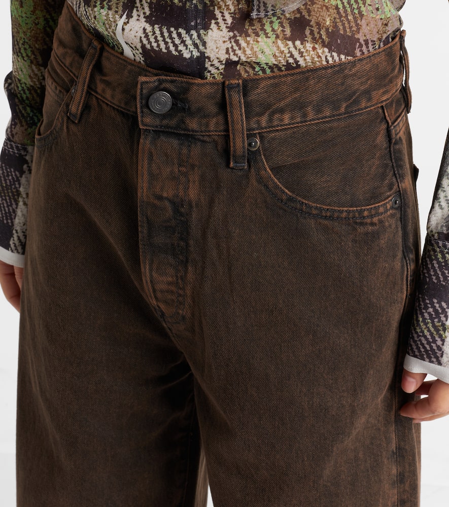 Frame Collegiate High-rise Wide-leg Jeans In Brown