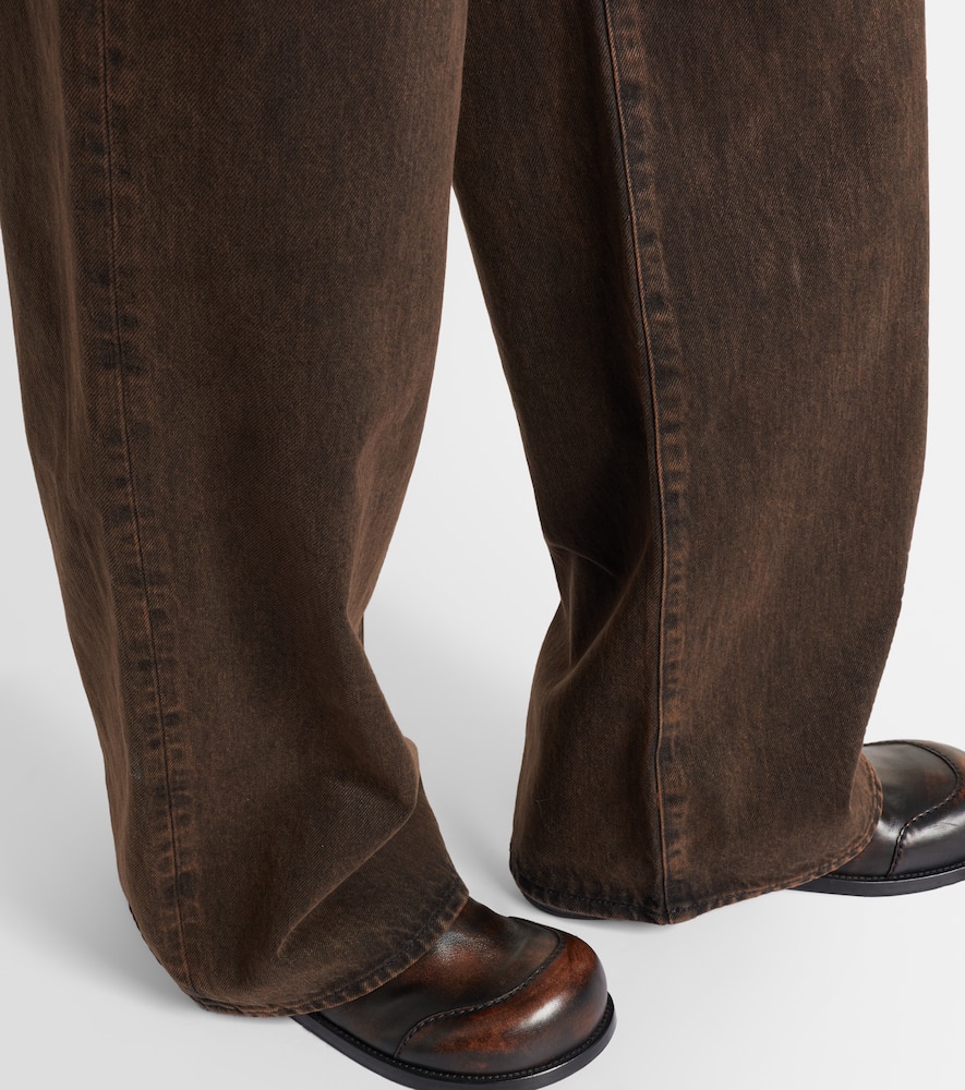 Frame Collegiate High-rise Wide-leg Jeans In Brown