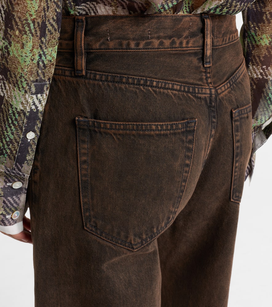 Frame Collegiate High-rise Wide-leg Jeans In Brown