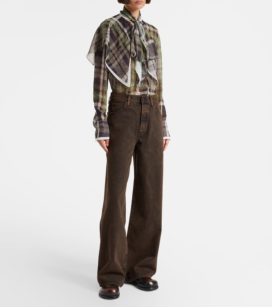 Frame Collegiate High-rise Wide-leg Jeans In Brown