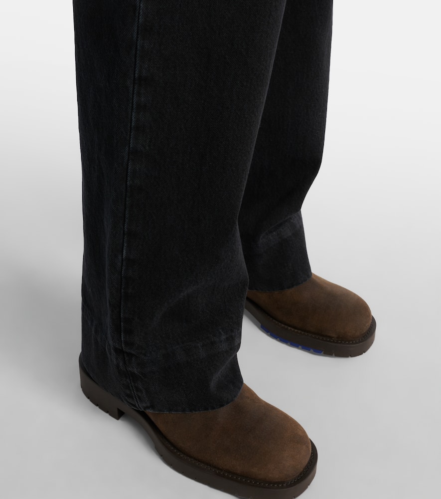 Frame Streamline High-rise Straight Jeans In Black