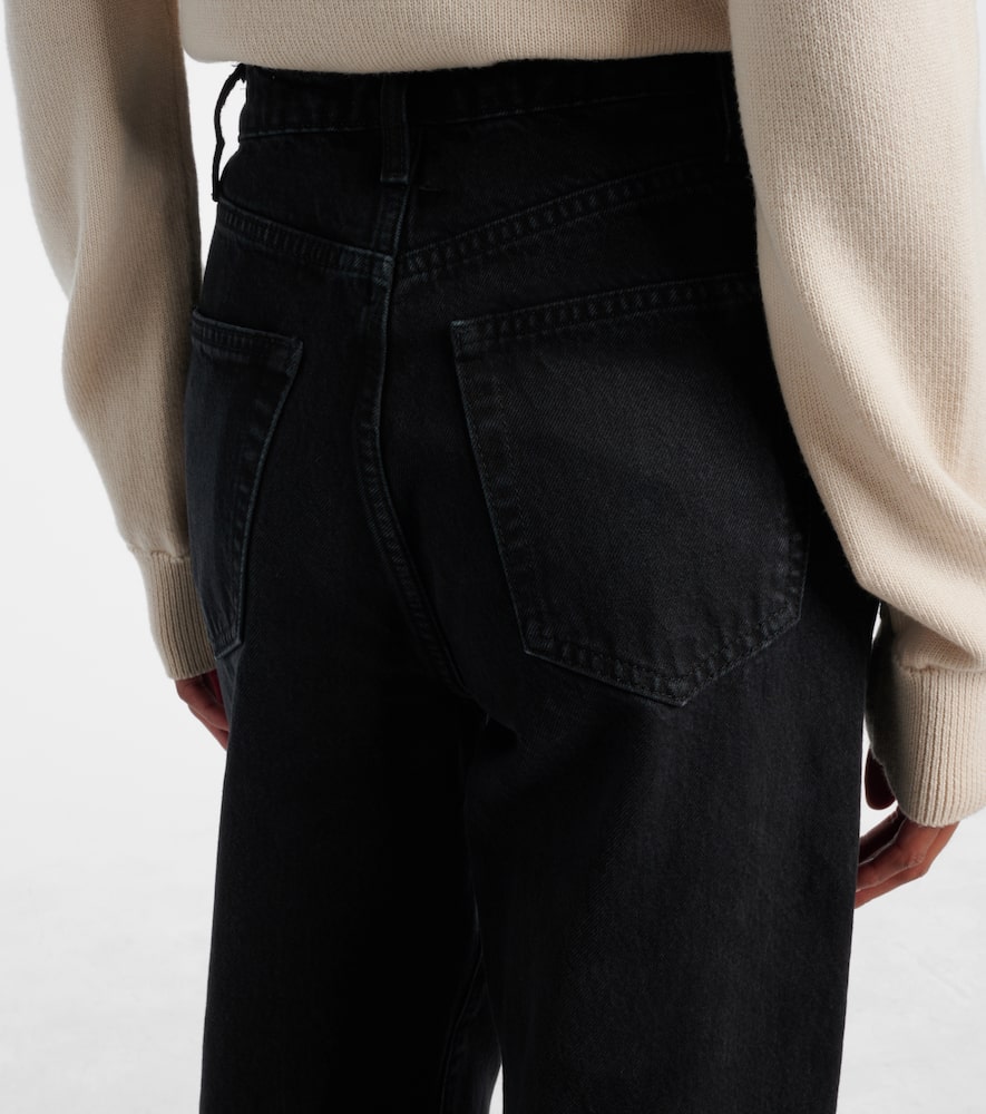 Frame Streamline High-rise Straight Jeans In Black