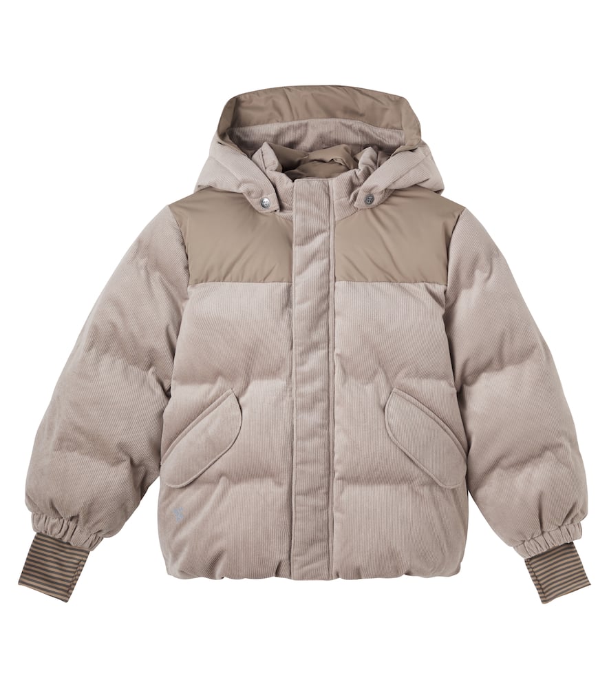 Wheat Mads Corduroy Puffer Jacket In Gray