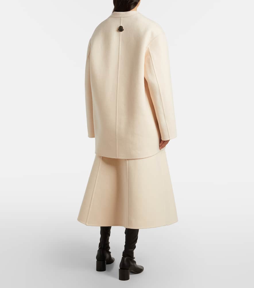 Moncler Genius X Jil Sander Virgin Wool Midi Skirt In White